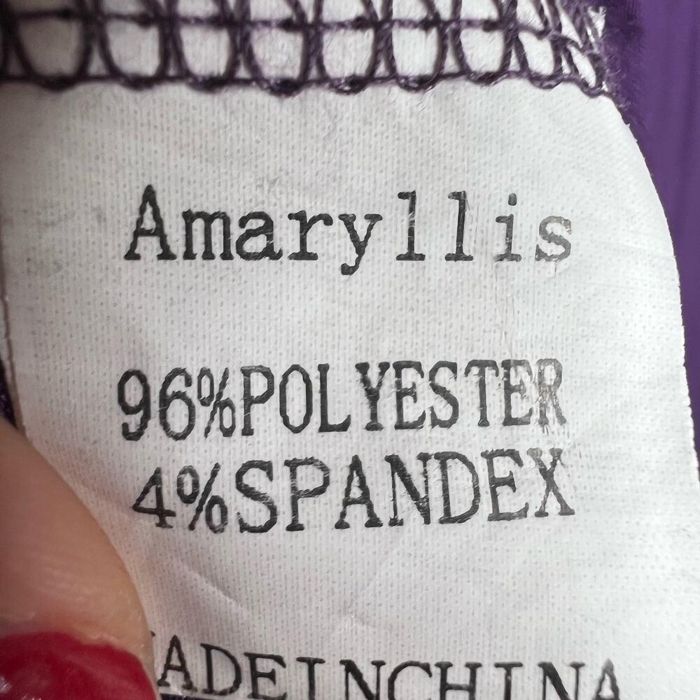 AMARYLLIS Crochet Lace Long Sleeve Blouse Pullover Crewneck Purple Plus Size 1XL - Picture 7 of 9